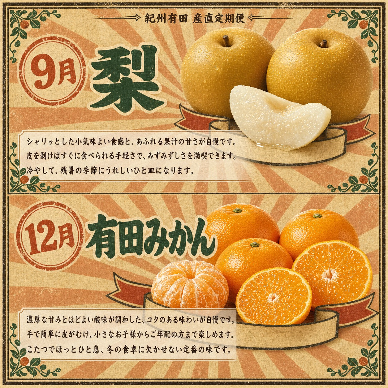 【2・8・9・12月 全4回】紀州産 シャインマスカットとフルーツの定期便（シャインマスカット・梨・みかん・不知火） 【魚鶴】
