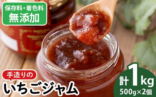 
                  No.1382 手造りイチゴジャム(約500g×2本) 国産 九州産 鹿児島県産 いちご イチゴ 苺 不 ジャム フルーツ 果物 手作り 手造り 調味料 小分け 贈答 プレゼント 着色料無添加 保存料無添加【片平観光農園】
                