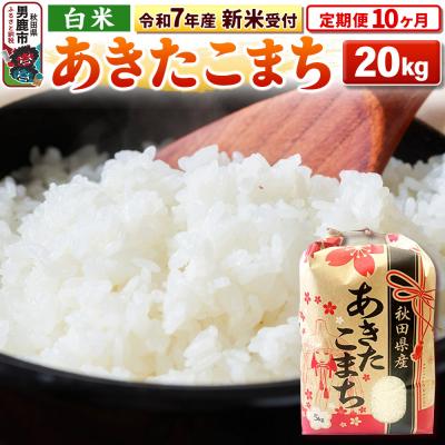 ふるさと納税 男鹿市 新米受付《定期便10ヶ月》【白米】秋田県産 あきたこまち 20kg|23_kml-032010s