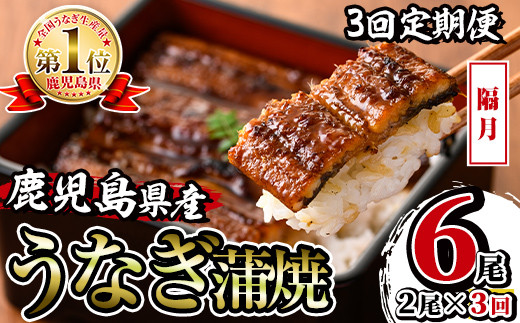 i853-B ＜定期便・計3回(隔月)＞鹿児島県産うなぎ蒲焼2尾セット＜(約140g×2・計約280g)×全3回＞ うなぎ 鰻 ウナギ 2尾 蒲焼き 国産 鹿児島県産 焼きたて 生産量日本一 真空パック おかず 晩御飯 特別な日 【薩摩川内鰻】