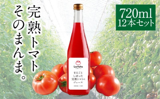 まるごとしぼった完熟トマトのジュース 720ml×12本 トマトジュース トマト 野菜飲料 野菜ジュース
