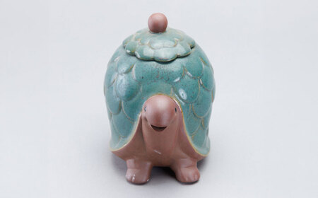 かしわ窯　動物のポット　カメ【1541729】