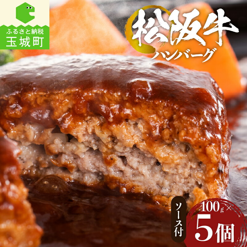 【ふるさと納税】 ハンバーグ 松阪牛 ギフト 肉 牛肉 デミグラスソース 100g 5個 真空パック 冷凍 厳選 手作り こだわり 旨味 食感 香り 深み 三重県 玉城町 まるよし