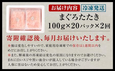 【2回定期便】ネギトロ まぐろたたき 合計2kg