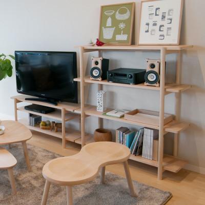 ふるさと納税 旭川市 旭川家具　cosine　リビングシェルフ120　北海道タモ_05764 |  | 01