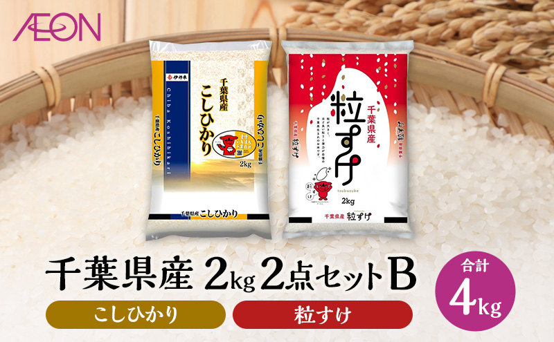 【2025年9月発送】 お米 千葉県産 2kg 2点セットB (コシヒカリ・粒すけ) 白米 米 食べ比べ セット