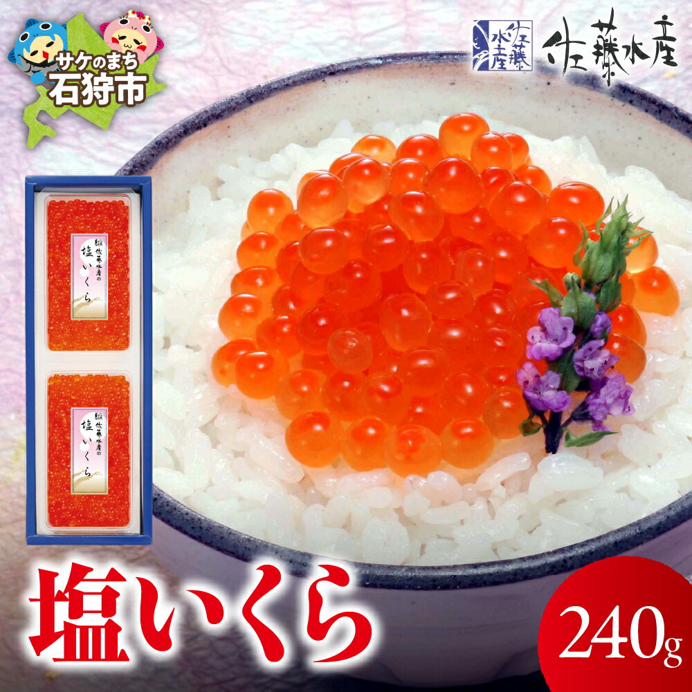 佐藤水産 塩いくら 240g(120g×2)北海道 石狩市 いしかり サーモンファクトリー 珍味 惣菜 おかず 魚卵 塩 塩味 イクラ 塩イクラ こだわり 人気 無添加 無着色 北海道産 道産（のし対応可）