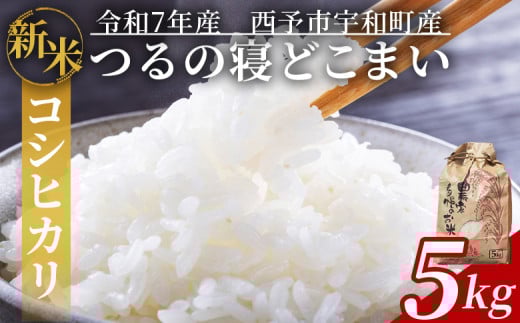 【先行予約】新米 ＜令和7年産 コシヒカリ「つるの寝どこまい」約5kg 西予市宇和町産＞ 2025年産 こしひかり お米 コメ こめ 白米 精米 ご飯 ごはん 穀物 ライス SDGs 共生 楠 健明 愛媛県 西予市【常温】