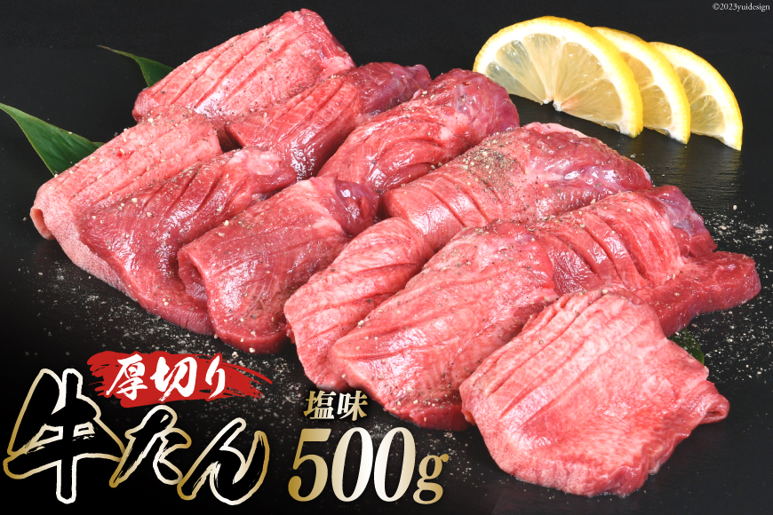 厚切り牛タン 塩味 500g [亀山精肉店 宮城県 気仙沼市 20562933] 精肉 肉  牛肉 牛たん 牛タン ぎゅうたん タン タン塩 厚切り 味付き 肉 牛 冷凍 焼肉 焼き肉 BBQ アウトドア