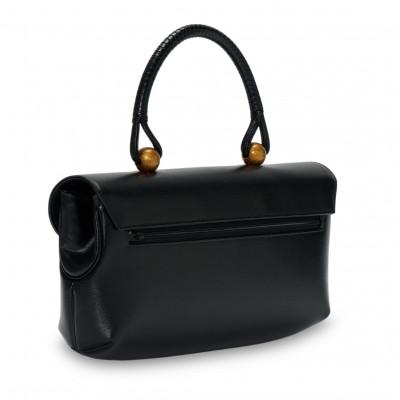 ふるさと納税 御代田町 【濱野皮革工藝 HAMANO バッグ】ロイヤルモデル〜漆〜(ブラック×瑞光) |  | 02