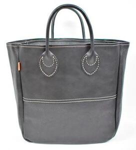 栃木レザー使用｜ソフトな手触り 本革 A4対応トートバッグ｜Tote bag 03 M｜ブラック｜minca（全7色）