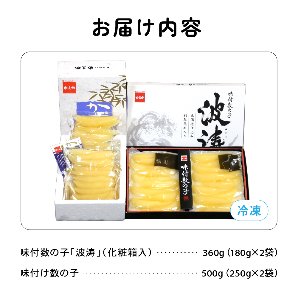 【数の子味比べセット】味付数の子（250g×2袋）･味付数の子（波涛）（180g×2袋） R001-023_イメージ2