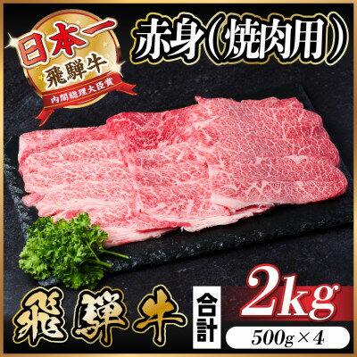 【ふるさと納税】飛騨牛　厳選赤身　焼肉　2kg(500g×4)　A4～A5等級　黒毛和牛　BBQ用　小分け【配送不可地域：離島】【1543760】