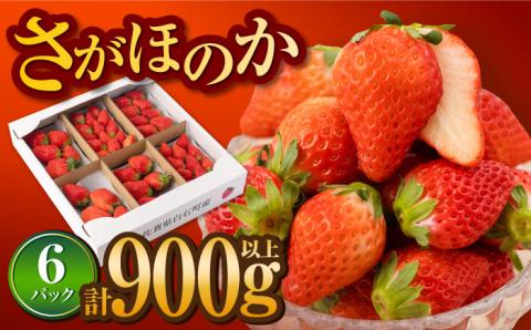 【R8年1月以降発送】上品な甘さが特徴 白石町産いちご さがほのか 約150g×6パック（計900g以上）【道の駅しろいしカンパニー】イチゴ[IAA024]