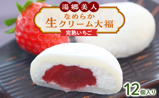 
湯郷美人なめらか生クリーム大福〈完熟いちご〉12個入り【1142652】
