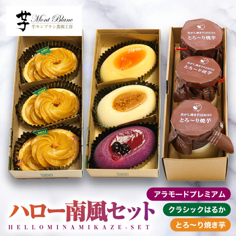【ふるさと納税】ハロー南風セット (プレミアム 3個入×1、クラシック 3個入×1、とろ〜り焼芋 3個入×1 ) 農場で栽培した芋で作ったスイーツを食べ比べ 芋菓子 洋菓子 誕生日 【さつまいも特集】【（株）大隅半島農林文化村】