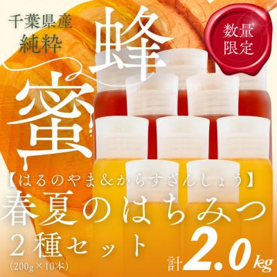 ふるさと納税 大網白里市 千葉県産はちみつ2kg【200g×2種食べ比べセット】はるのやま・からすざんしょう×各5本ずつ