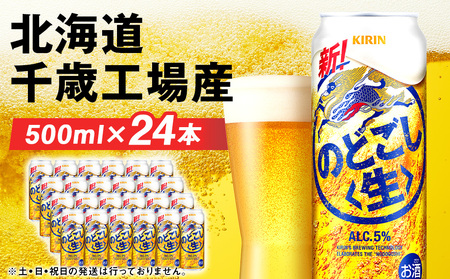 キリンのどごし＜生＞ ＜北海道千歳工場産＞500ml（24本） 北海道 ふるさと納税 ビール お酒 ケース ギフト 酒 北海道千歳市 ビール ギフト のどごし生 麒麟 KIRIN