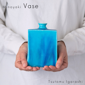 【美濃焼】 五十嵐務 角花瓶 中 2色セット 瑞浪市 / JS企画 セット 陶芸作品 花瓶 インテリア [AZAZ209]