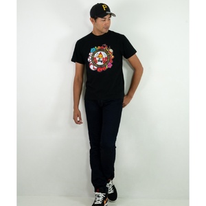 沖縄市 マンホールTシャツ エイ坊 (黒 / Sサイズ) Tシャツ 半袖 キャラクター メンズ レディース 沖縄市 黒色 沖縄市 / 株式会社TAK JAPAN[BCDK002-01]