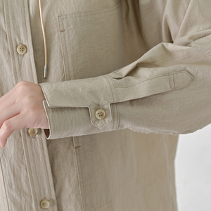 【THE INDUSTRY WORKS】ベーシックスタンドカラーシャツ（ベージュ）・1着　TIW-W036（74-28-BE） レディース カジュアルシャツ