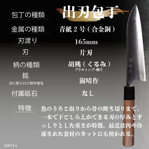 【 出刃包丁16.5cm 】 迫田刃物