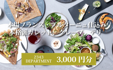 2343DEPARTMENT 特別ご利用券3000円 【 神奈川県 海老名市 】