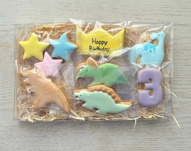 【ふるさと納税】アイシングクッキー　恐竜好きなお子さまにオススメのバースデーセット♪