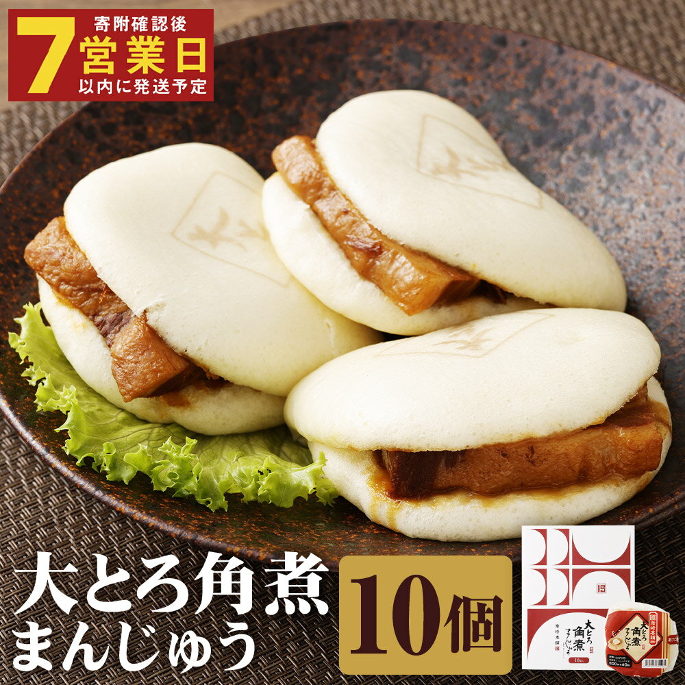 【ふるさと納税】大とろ角煮まんじゅう 10個 【化粧箱】 角煮まんじゅう 角煮まん 角煮 豚角煮 豚の角煮 豚肉 卓袱 卓袱料理 中華 プレゼント 贈答用 冷凍 長崎県 時津町 送料無料