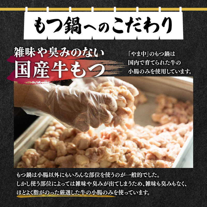 【博多もつ鍋やま中】もつ鍋みそ味（１．５～２人前）