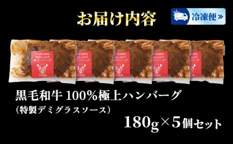 国産 黒毛和牛 ハンバーグ 180g×5個 下関 山口 肉特集