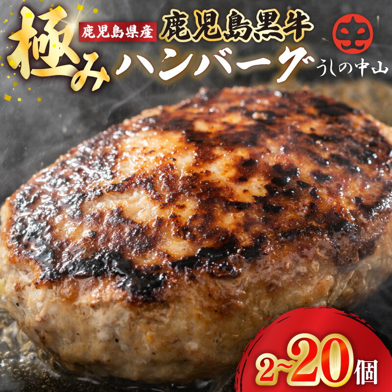 ＜A5ランク＞ ハンバーグ 牛肉100％ 鹿児島県産『鹿児島黒牛』極めたハンバーグ 計8個 1.2kg（150g×8個） 黒毛和牛を100％使用！和牛 国産 冷凍 小分け【うしの中山】