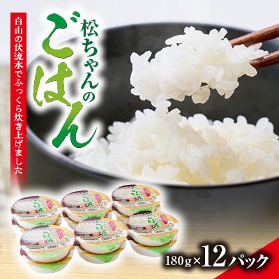 ふるさと納税 白山市 ふっくらおいしい「松ちゃんのごはん」　　パックごはん(180g×12パック)