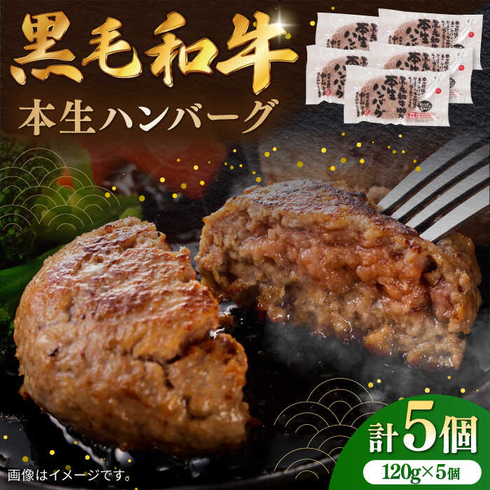 【ふるさと納税】国産黒毛和牛本生ハンバーグ 計600g（120g×5個）/ ハンバーグ 冷凍 小分け 簡単調理 和牛 / 佐賀県 / 株式会社中山牧場 [41AOCW004]
