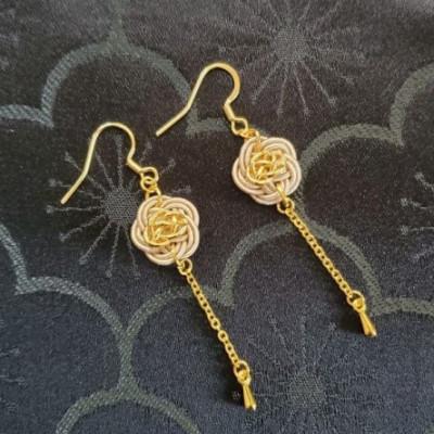 ふるさと納税 野々市市 【金沢水引】genol　ピアス　ベージュ