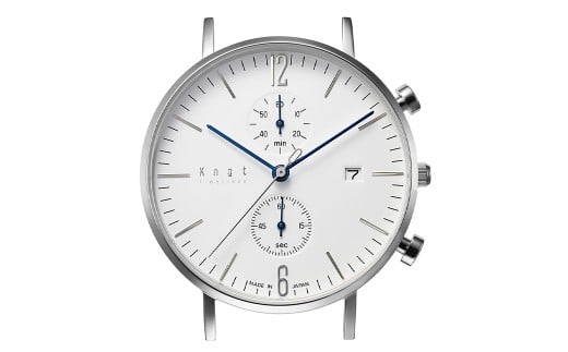 【株式会社Knot】 選べる！ ストラップカラー 8色 クラシックシリーズ クロノグラフ シルバー×ホワイト （CC-39SVWH1） 腕時計 時計 ストップウォッチ ウォッチ 日本製 電池式 東京都 武蔵野市