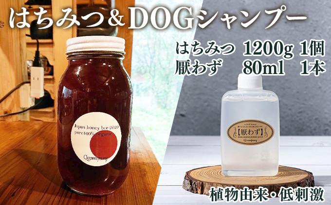 
            P-CD1 数量限定 串間産純度100％ 日本蜜蜂はちみつ 1200g＆携帯用「ドッグシャンプー　厭わず」80ml【Qcompany】
          