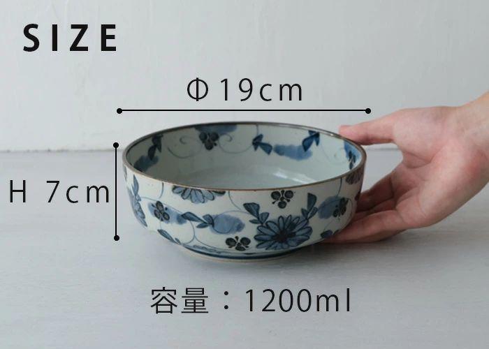 【AB989】【波佐見焼】φ１９×７ｃｍ盛鉢　古染紋　【西海陶器】  ２０５８０