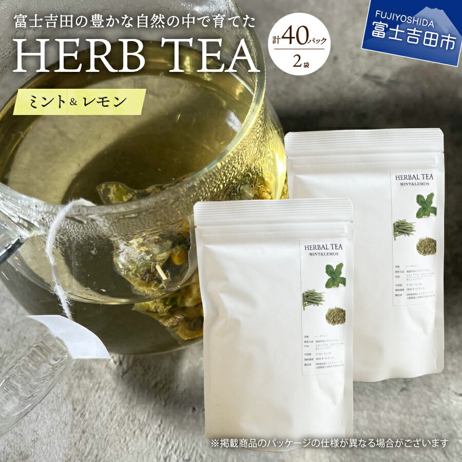 【ふるさと納税】 ハーブティー TEA セット ミント レモン 40個 無農薬 自然栽培 茶葉 ティーバッグ リラックス 富士吉田市 ノンカフェイン SDGs