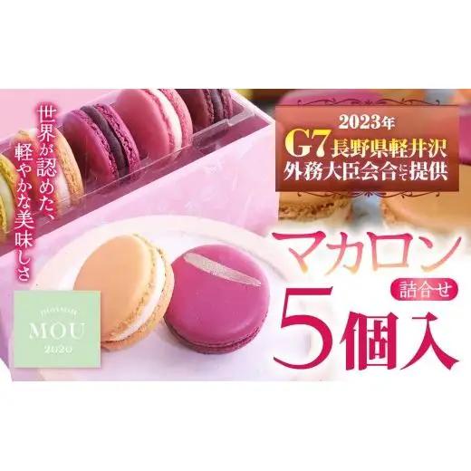 『G7軽井沢』にて提供　マカロン5個詰合せ | マカロン まかろん りんご蜂蜜 スイーツ 桔梗ヶ原 メルロ 赤ワイン シトロン ミエル レモン フレーバー 詰め合わせ 甘い 塩尻市 長野県