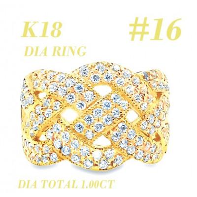ふるさと納税 笛吹市 K18 DIA RING  1.0CT 1本 RAAT-20DI-Y #16