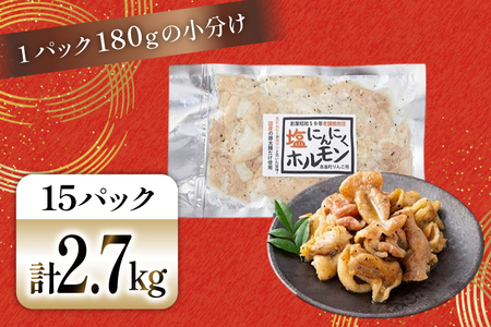 豚肉 ホルモン 塩にんにくホルモン 180g 15p 計2.7kg