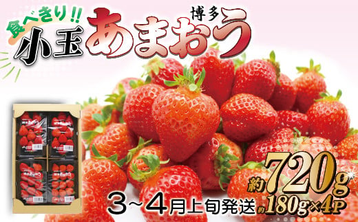 JA むなかた 直送 ！ 食べきり サイズ 「 博多 あまおう 」 約 180 g × 4 パック 2L11