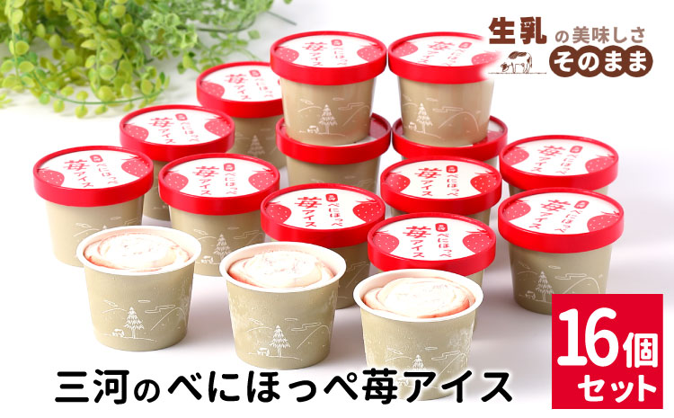 マーブルアイスの紅ほっぺいちごアイス 16個入り 80ml 5000円 アイスクリーム アイス 苺  紅ほっぺ ストロベリー