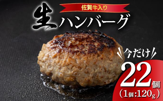 《数量限定》総重量2.7kg 佐賀牛ハンバーグ120g×23個　※一部配送不可地域有り　B-1112-PE