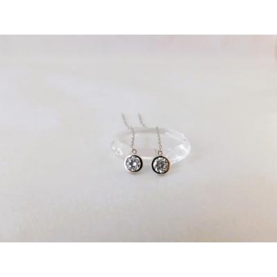 ふるさと納税 甲府市 Pt900【D SI EX H&C】ダイヤモンドチェーンピアス トータル0.5ct K06057-H |  | 01