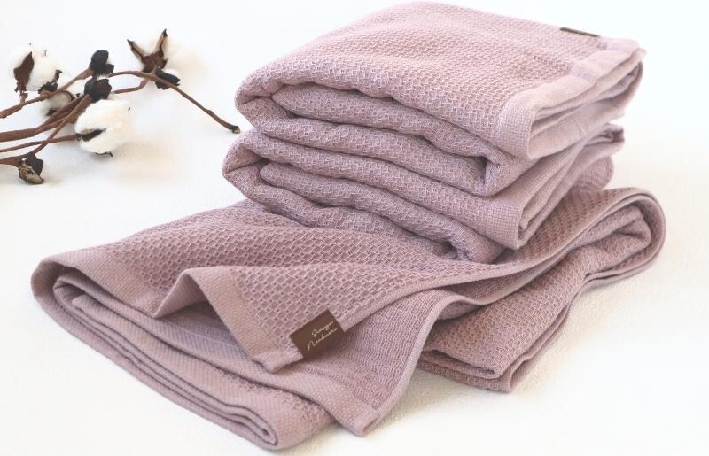 【ソフトハニカム】泉州南部織 バスタオル3枚セット（くすみ桜） 010B1087_イメージ2