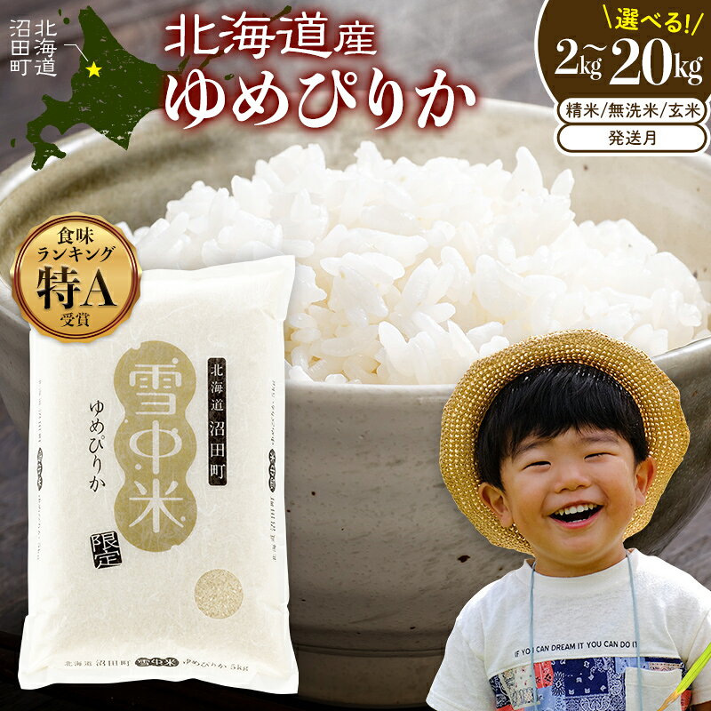 【ふるさと納税】北海道産 特Aランク ゆめぴりか 令和8産 【選べる容量・方法・発送月】精米 玄米 無洗米 2kg 5kg 10kg 20kg 雪中米 雪冷気 籾貯蔵 SDGs 米 こめ コメ お米 白米 ご飯 ごはん ブランド米 お取り寄せ ギフト 北海道 沼田町 nr-0001