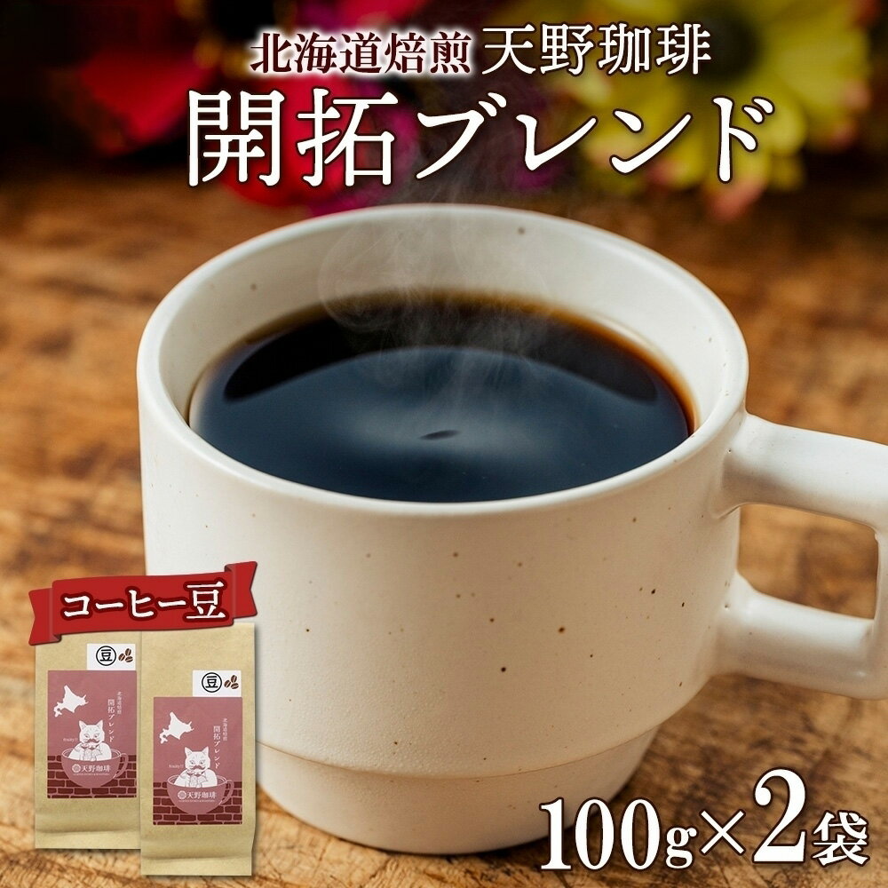 【ふるさと納税】 コーヒー ブレンド 豆 100g×2 珈琲 生豆 自家焙煎 フルーティー スペシャルティコーヒー 中挽き 粗挽き 細挽き 極細挽き 飲料 ドリンク ギフト お取り寄せ グルメ 開拓ブレンド 天野珈琲 北海道 札幌市