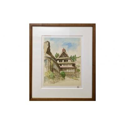 ふるさと納税 世田谷区 向井潤吉　「檜原村数馬大平」1993年　【版画作品(エディションナンバー付)　額装】 |  | 01